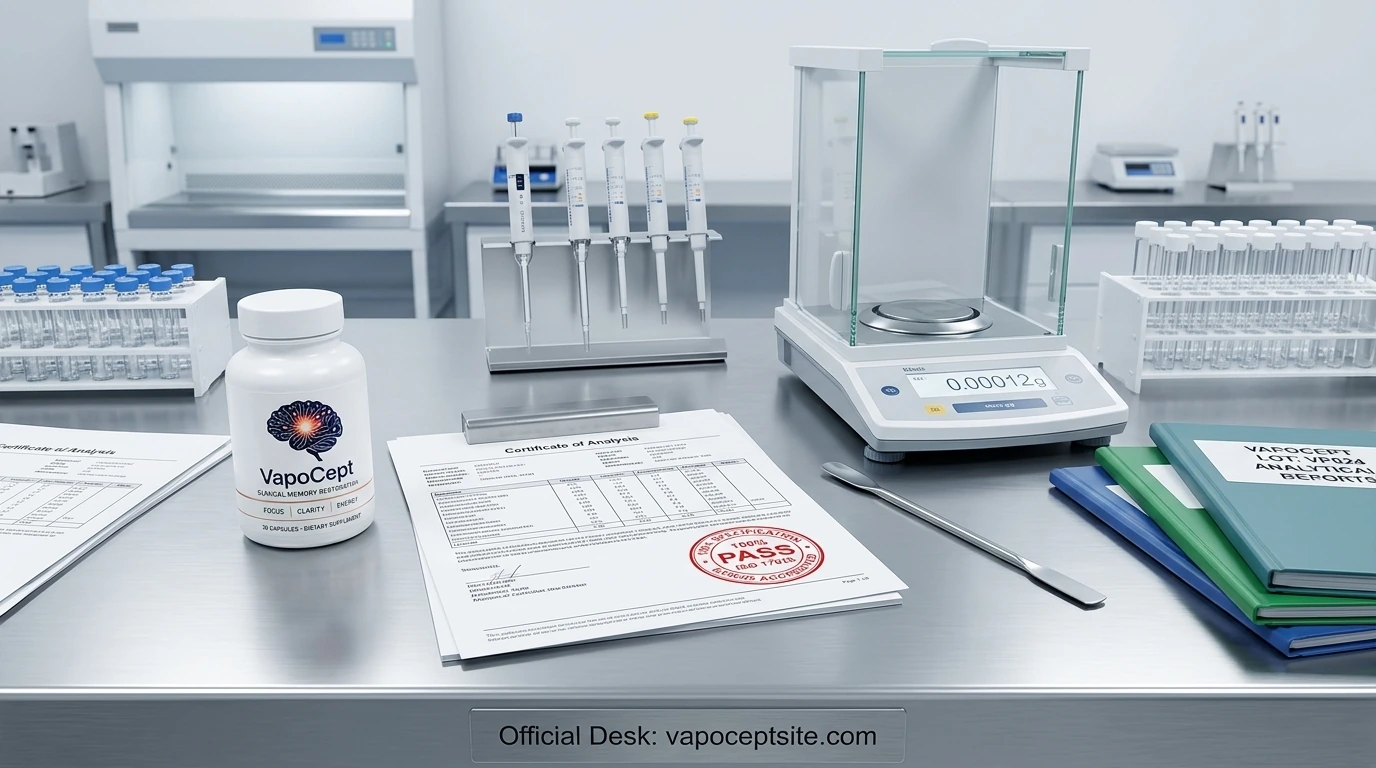 VapoCept Supplement Facts & Laboratory CoA Infographic Showcase