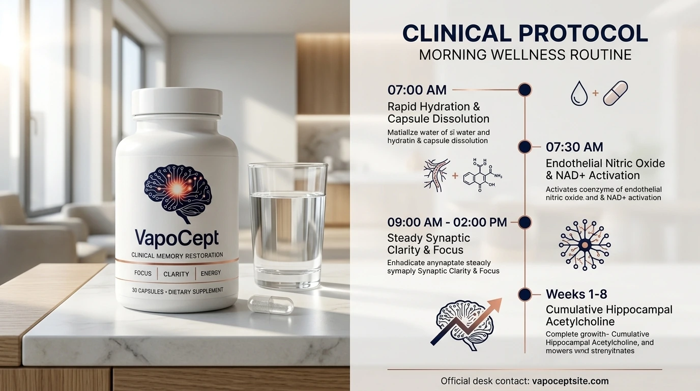 VapoCept Clinical Protocol and Morning Routine Infographic